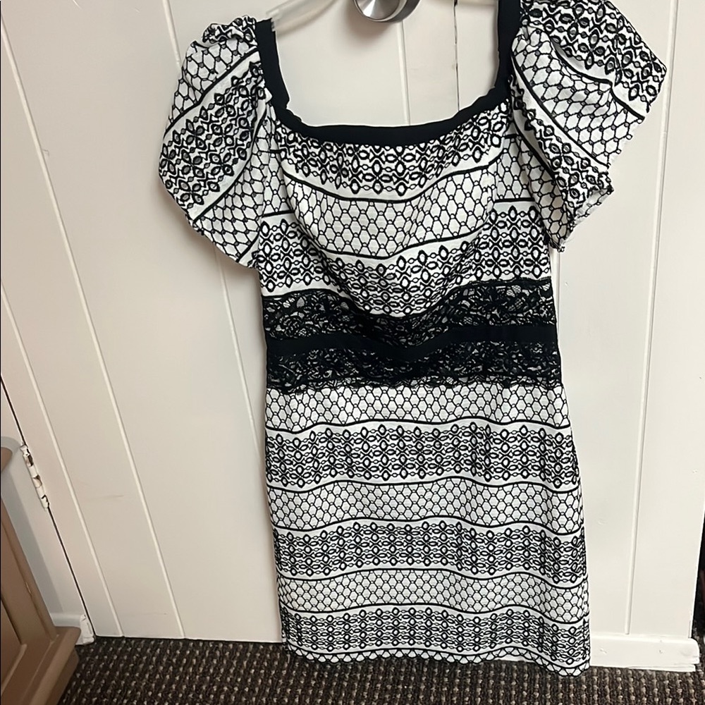 Black and White Patterned Dress